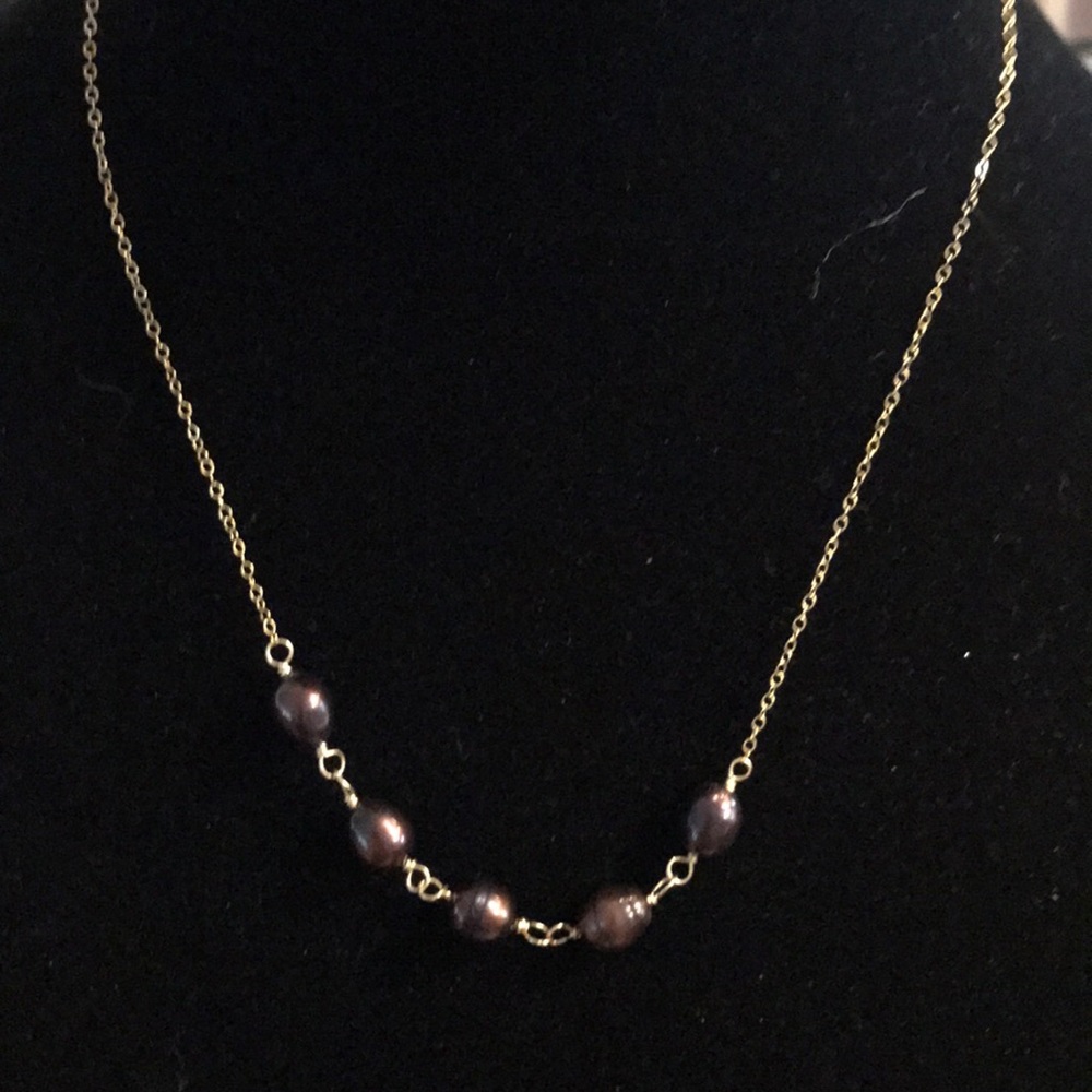 Brown freshwater pearl necklace